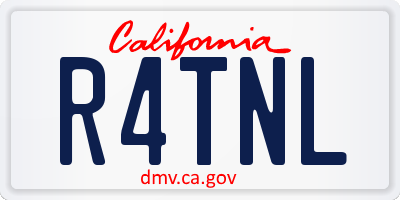 CA license plate R4TNL