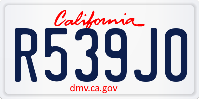 CA license plate R539J0