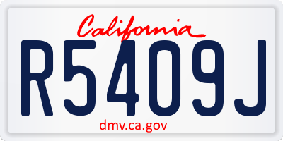 CA license plate R5409J