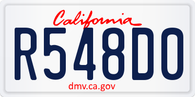 CA license plate R548D0