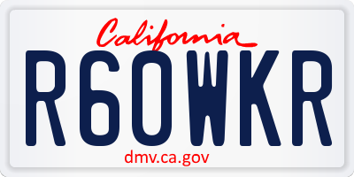 CA license plate R60WKR