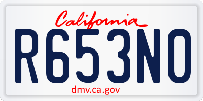 CA license plate R653N0