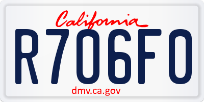 CA license plate R706F0