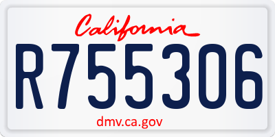 CA license plate R755306