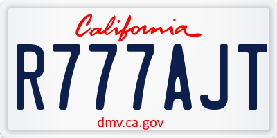 CA license plate R777AJT