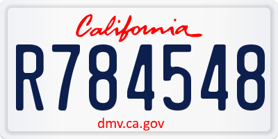 CA license plate R784548