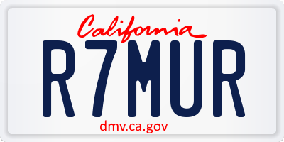 CA license plate R7MUR