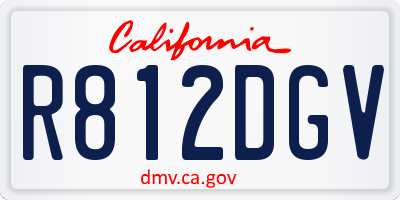 CA license plate R812DGV