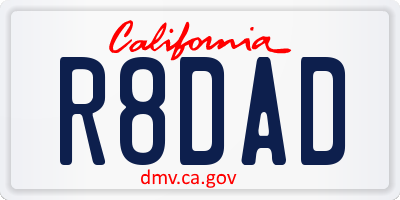 CA license plate R8DAD