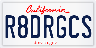 CA license plate R8DRGCS