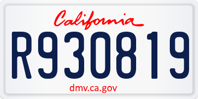 CA license plate R930819