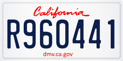 CA license plate R960441