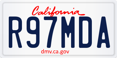 CA license plate R97MDA