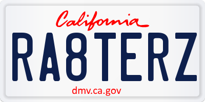 CA license plate RA8TERZ