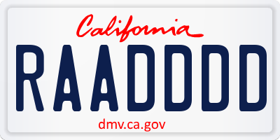 CA license plate RAADDDD