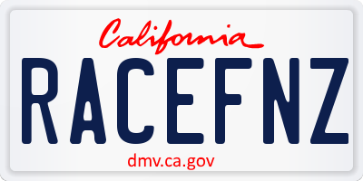 CA license plate RACEFNZ