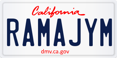 CA license plate RAMAJYM