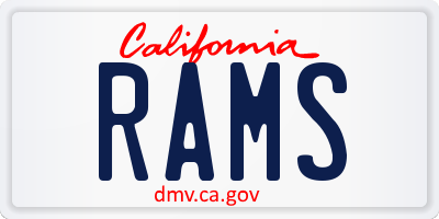 CA license plate RAMS