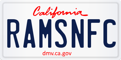 CA license plate RAMSNFC