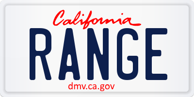 CA license plate RANGE