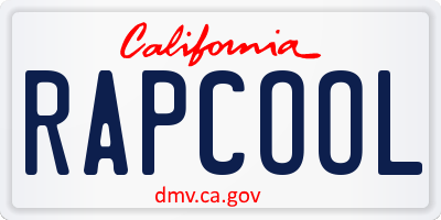 CA license plate RAPCOOL