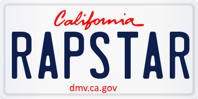 CA license plate RAPSTAR