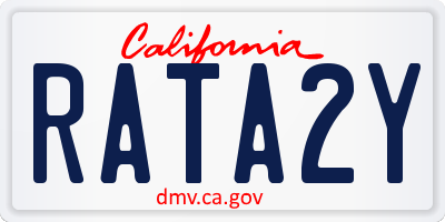 CA license plate RATA2Y