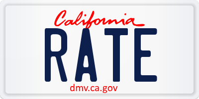 CA license plate RATE