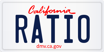 CA license plate RATIO