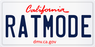 CA license plate RATMODE