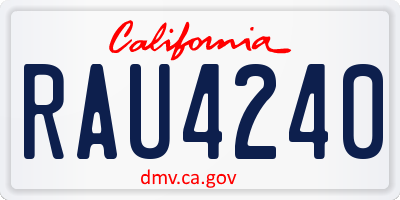 CA license plate RAU4240