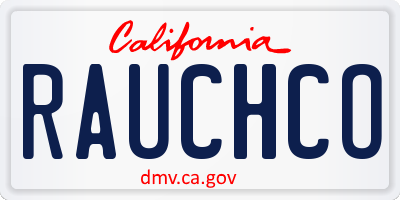 CA license plate RAUCHCO