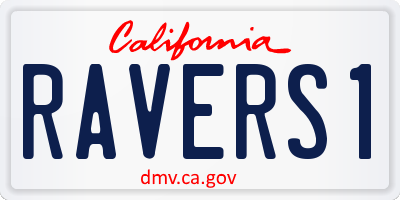 CA license plate RAVERS1