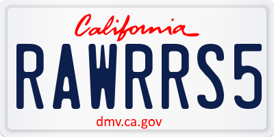 CA license plate RAWRRS5