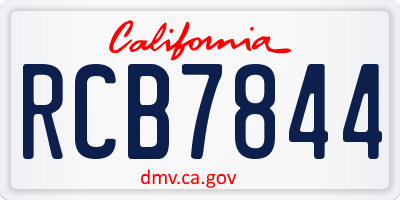 CA license plate RCB7844