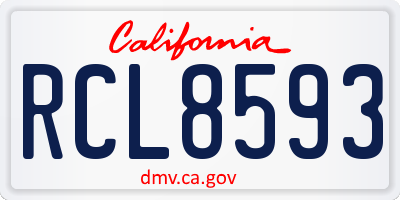 CA license plate RCL8593