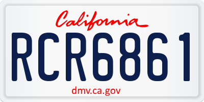 CA license plate RCR6861