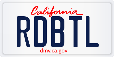 CA license plate RDBTL