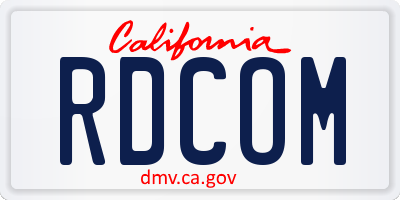 CA license plate RDCOM