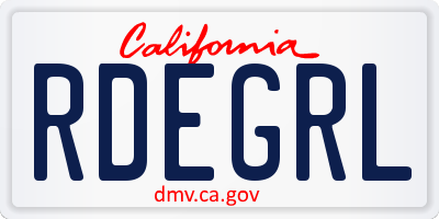 CA license plate RDEGRL