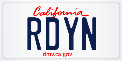 CA license plate RDYN