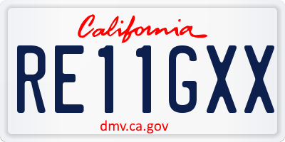 CA license plate RE11GXX