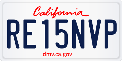 CA license plate RE15NVP
