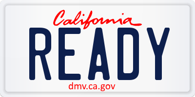 CA license plate READY