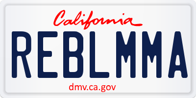 CA license plate REBLMMA