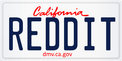CA license plate REDDIT
