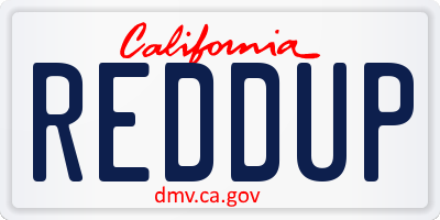 CA license plate REDDUP