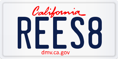 CA license plate REES8