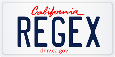 CA license plate REGEX