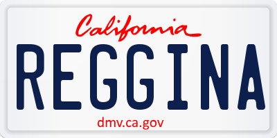 CA license plate REGGINA